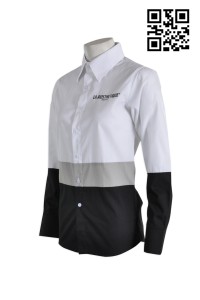 R170 女裝長袖修身恤衫 度身訂做 韓版拼接恤衫 時尚女款恤衫 恤衫專門店